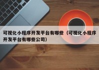 可视化小程序开发平台有哪些（可视化小程序开发平台有哪些公司）