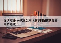 深圳网站seo优化公司（深圳网站做优化哪家公司好）