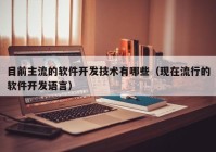 目前主流的软件开发技术有哪些（现在流行的软件开发语言）